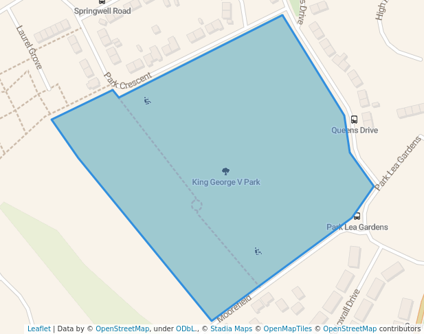 walking in King George V Park map in Stranraer