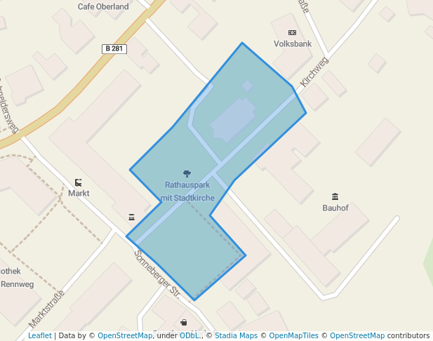 Rathauspark mit Stadtkirche