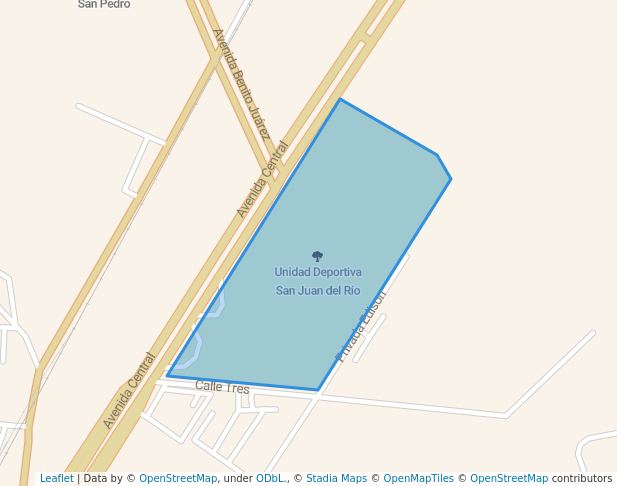 walking in Unidad Deportiva San Juan del Río map in San Juan del Río