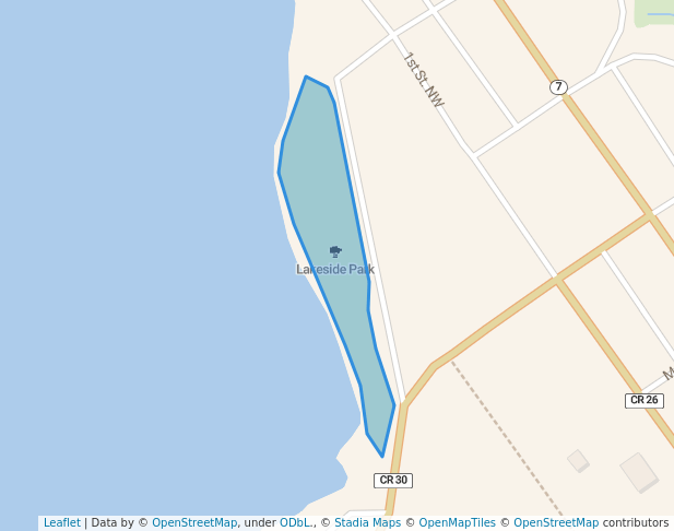 walking in Lakeside Park map in Ortonville