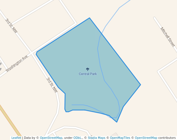 walking in Central Park map in Ortonville