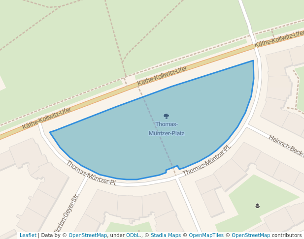 walking in Thomas-Müntzer-Platz map in Dresden