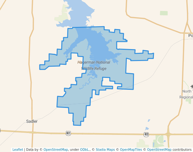 walking in Hagerman National Wildlife Refuge map in Sherman