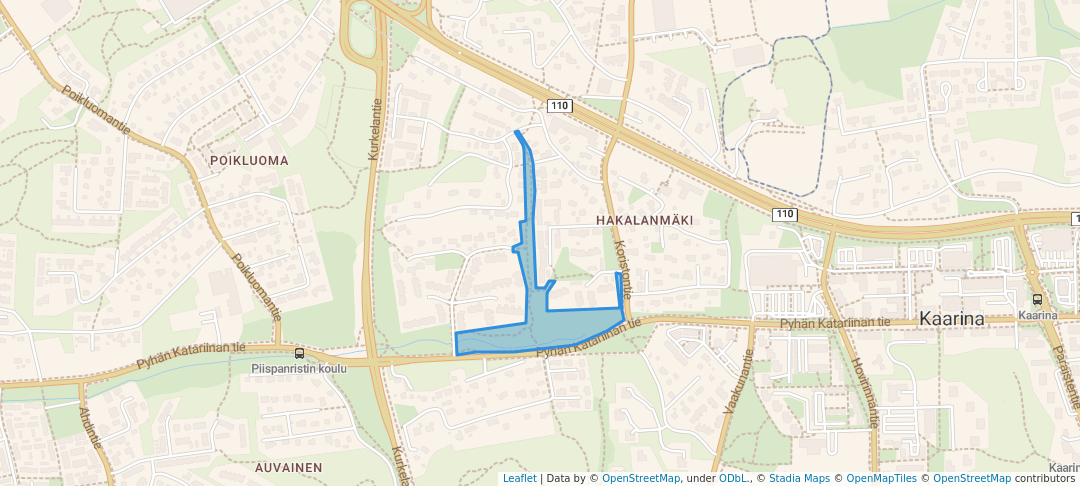 walking in Nedre Eikerin puisto map in Kaarina