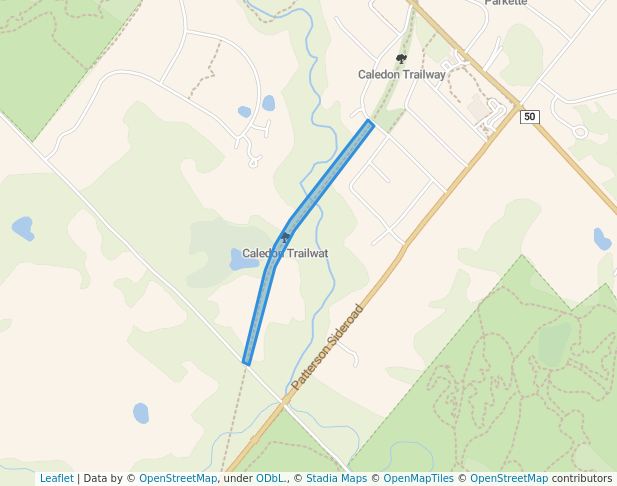 walking in Caledon Trailwat map in Palgrave