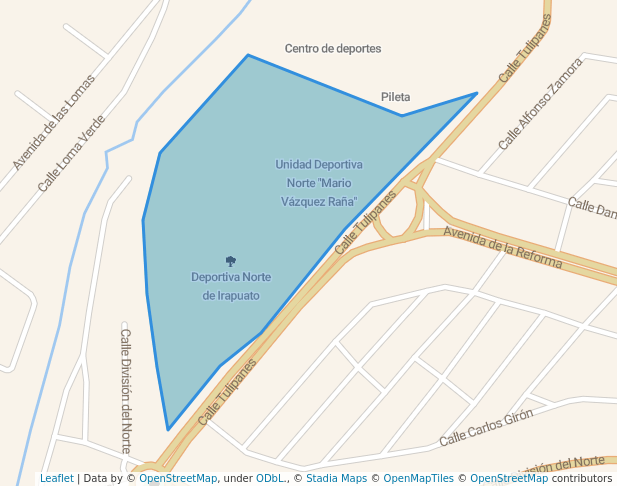 walking in Parque "Deportiva Norte de Irapuato" map in Irapuato