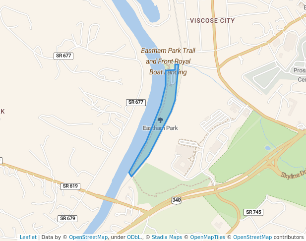 walking in Eastham Park map in Front Royal