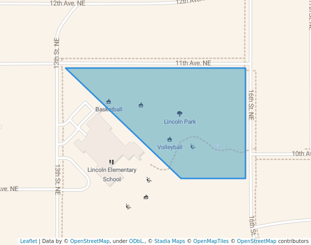 walking in Lincoln Park map in Watertown