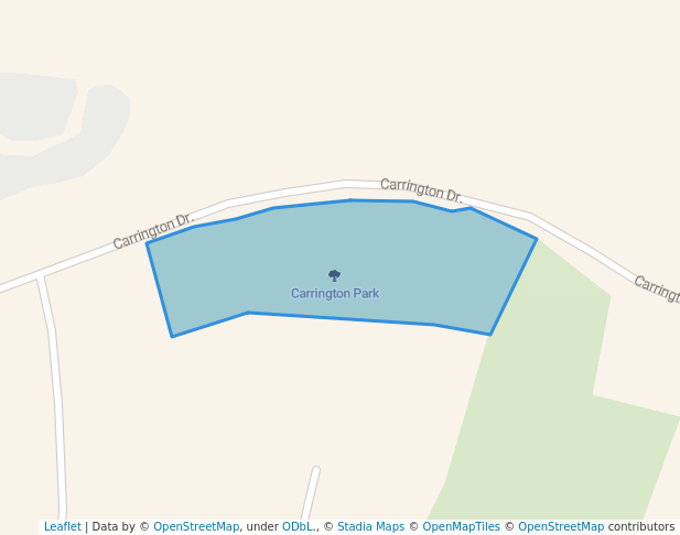 walking in Carrington Park map in West Dundee