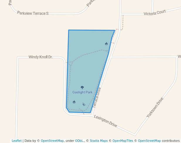 walking in Gaslight Park map in Algonquin