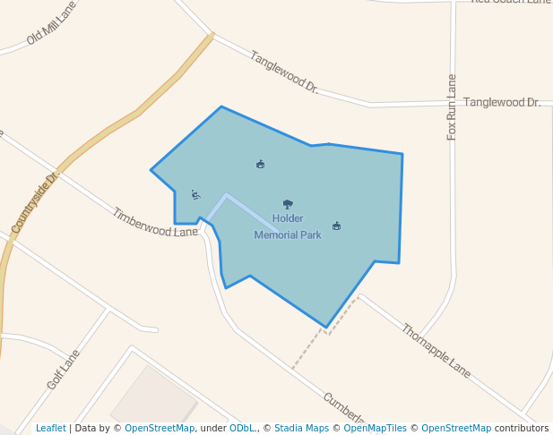walking in Holder Memorial Park map in Algonquin