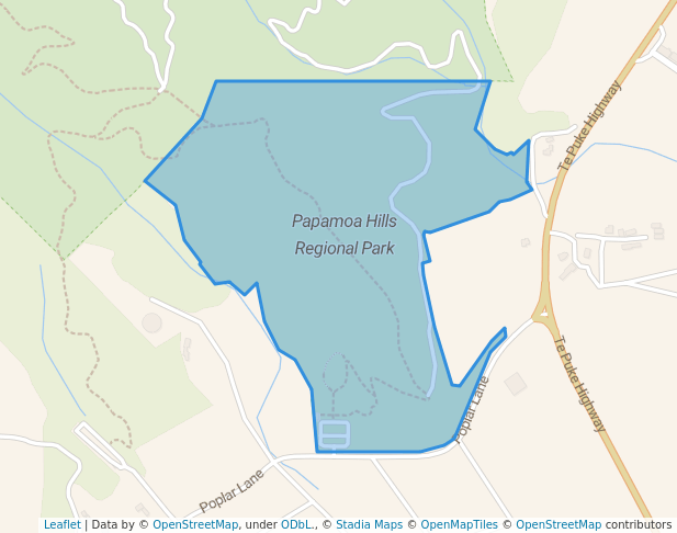 walking in Papamoa Hills Regional Park map in Papamoa