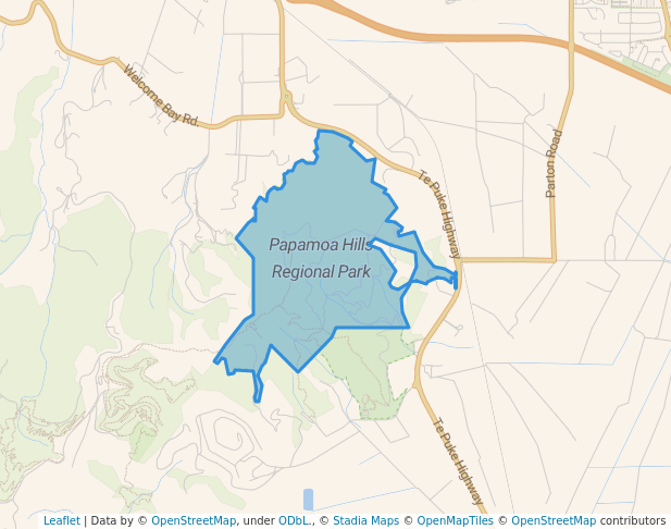 walking in Papamoa Hills Regional Park map in Papamoa