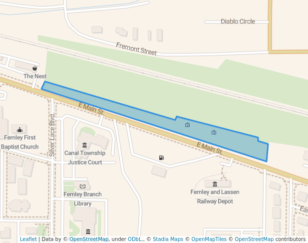 walking in Fernley Main Street Park map in Fernley