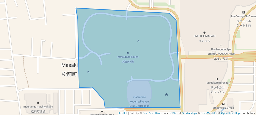 walking in 松前公園 map in Masaki