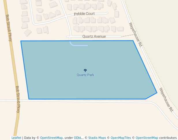 walking in Quartz Park map in Springfield