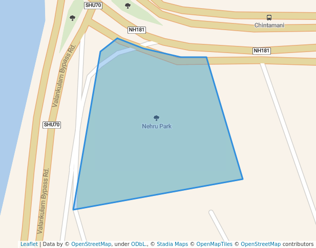 walking in Nehru Park map in Coimbatore