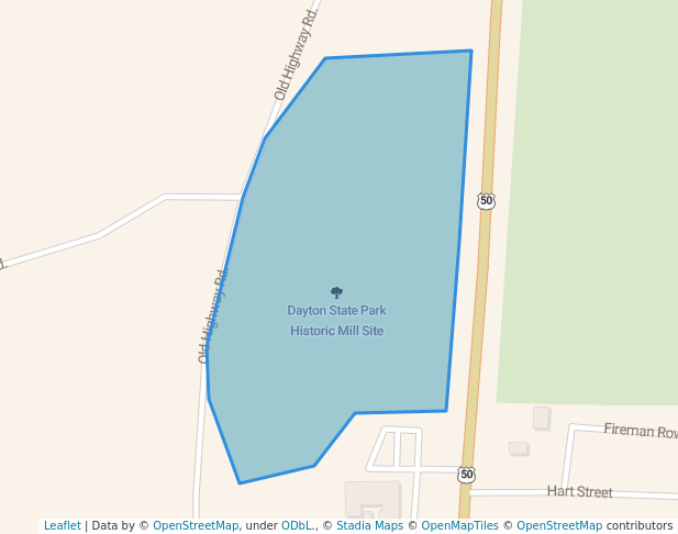 walking in Dayton State Park Historic Mill Site map in Dayton