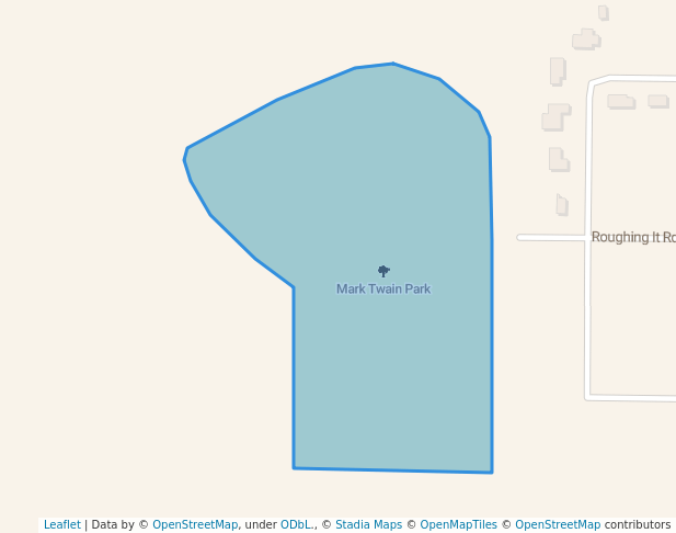 walking in Mark Twain Park map in Dayton