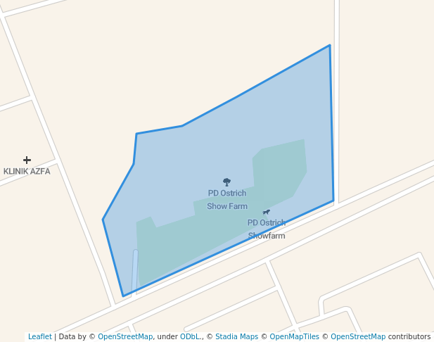 walking in PD Ostrich Show Farm map in Port Dickson