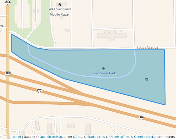 walking in Eisenhower Park map in WaKeeney