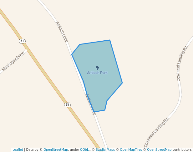 walking in Antioch Park map in Georgetown