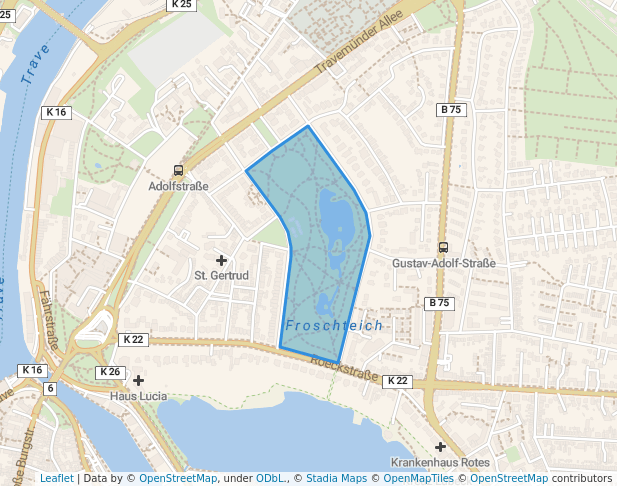walking in Stadtpark map in Lübeck