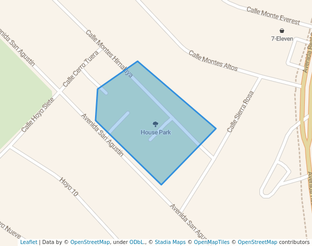 walking in House Park map in San Pedro Garza García