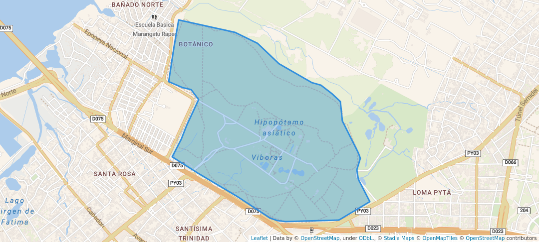 walking in Area verde map in Asunción