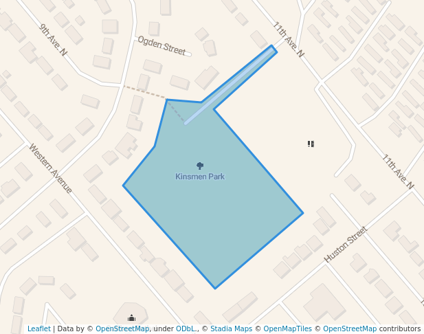 walking in Kinsmen Park map in Williams Lake