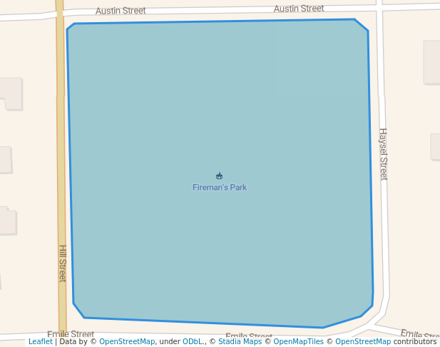 walking in Firemans Park map in Bastrop