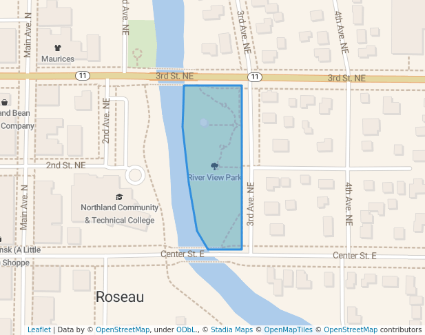 walking in River View Park map in Roseau