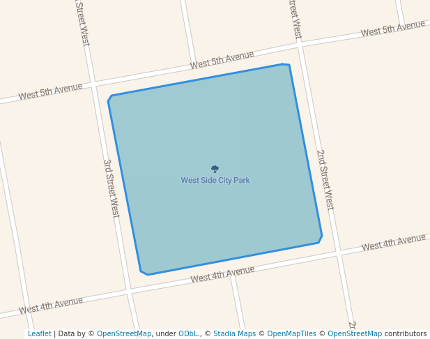 walking in West Side City Park map in Ada