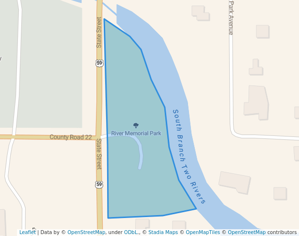 walking in River Memorial Park map in Lake Bronson