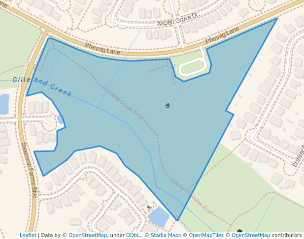 walking in Pfennig Park map in Pflugerville