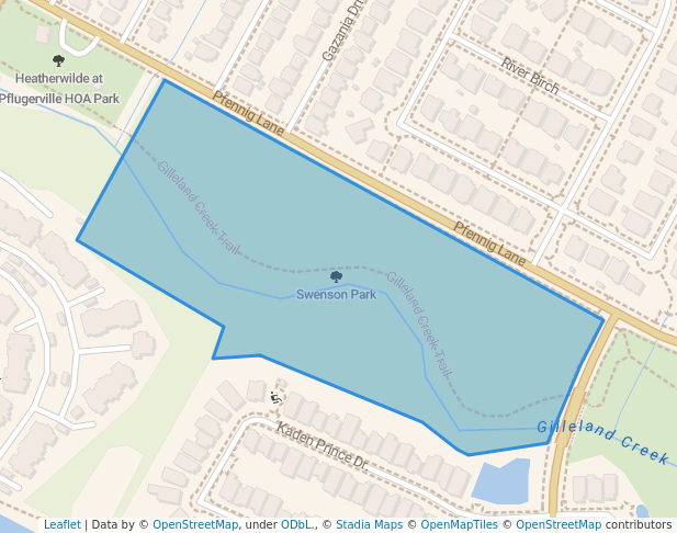 walking in Swenson Park map in Pflugerville