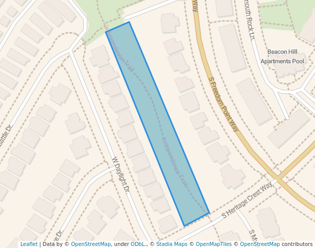 walking in Independence Trails map in Bluffdale
