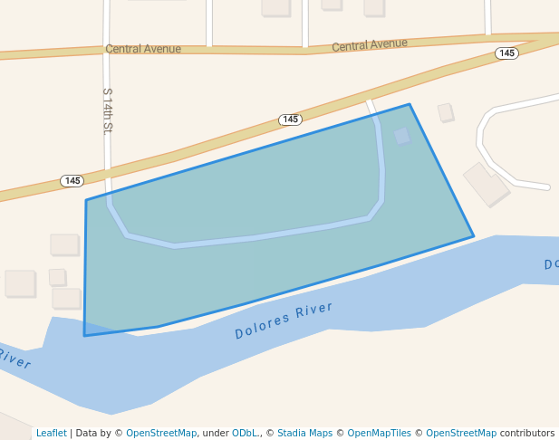 walking in Dolores City Park map in Dolores