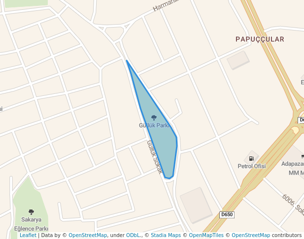 walking in Güllük Parkı map in Sakarya