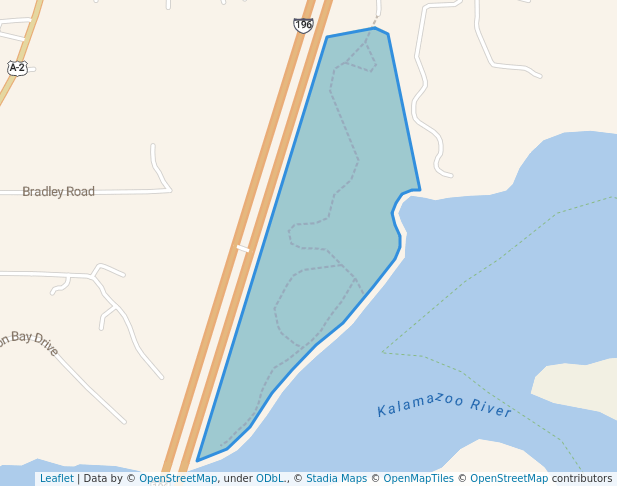 walking in River Bluff Park map in Saugatuck