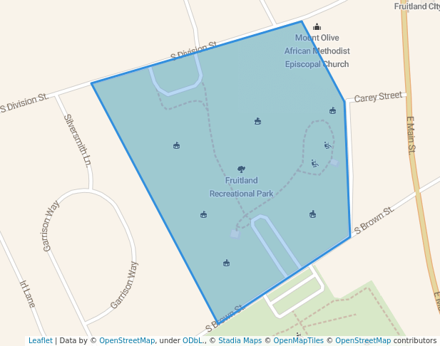 walking in Fruitland Recreational Park map in Fruitland