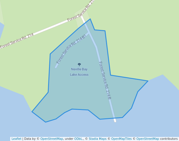 walking in Neville Bay Lake Access map in Dover