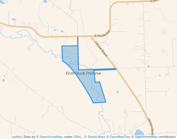 walking in Ervin-Stucki Preserve map in Manchester