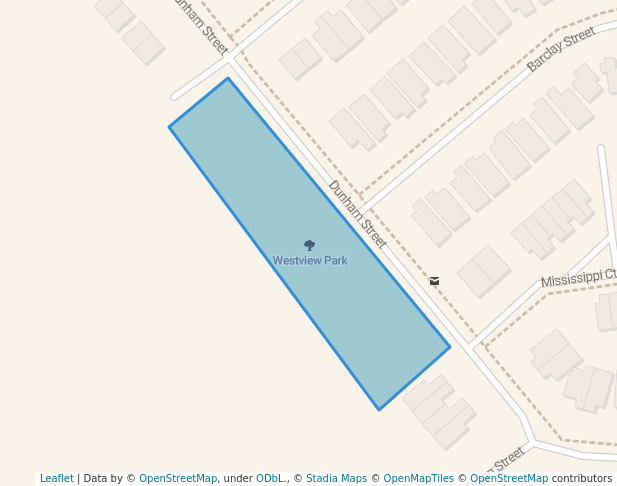 walking in Westview Park map in Carleton Place