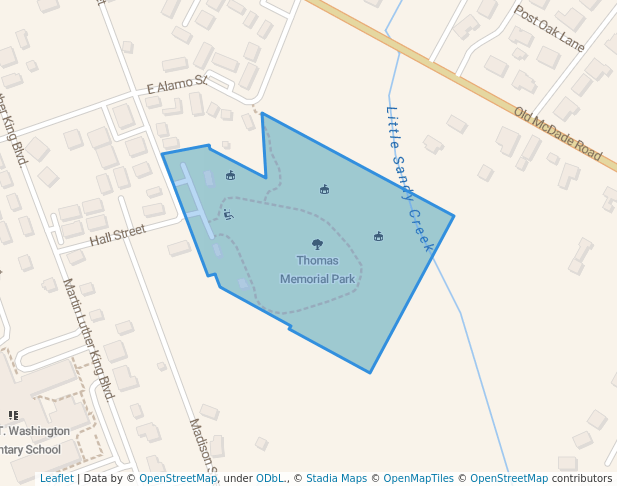 walking in Thomas Memorial Park map in Elgin