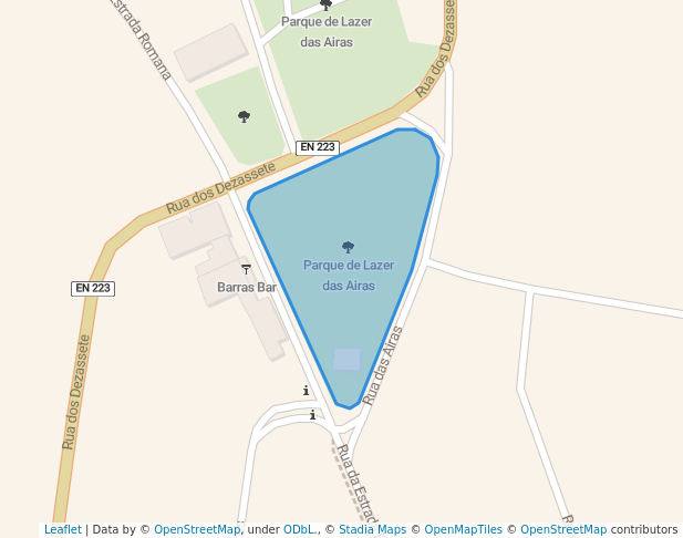 walking in Parque de Lazer das Airas map in Santa Maria da Feira