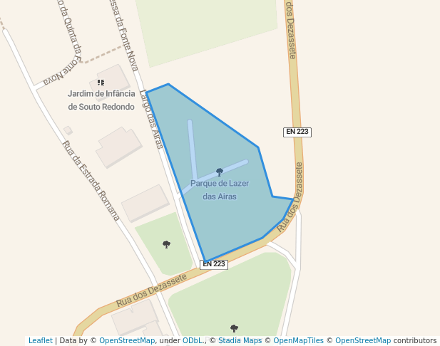 walking in Parque de Lazer das Airas map in Santa Maria da Feira