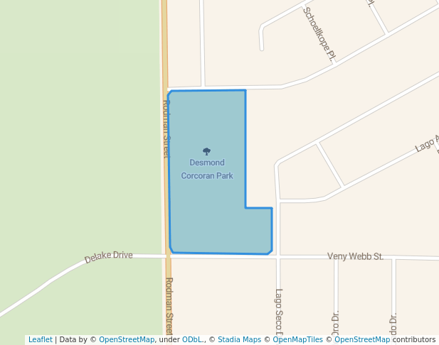 walking in Desmond Corcoran Park map in Horizon City