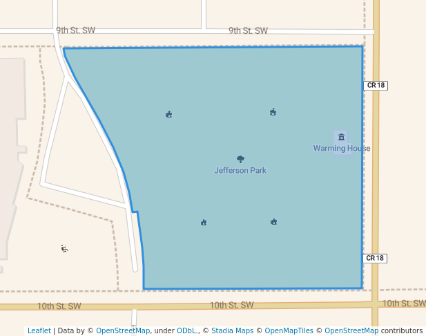 walking in Jefferson Park map in Faribault