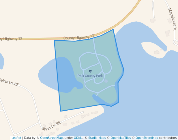 walking in Polk County Park map in Mentor